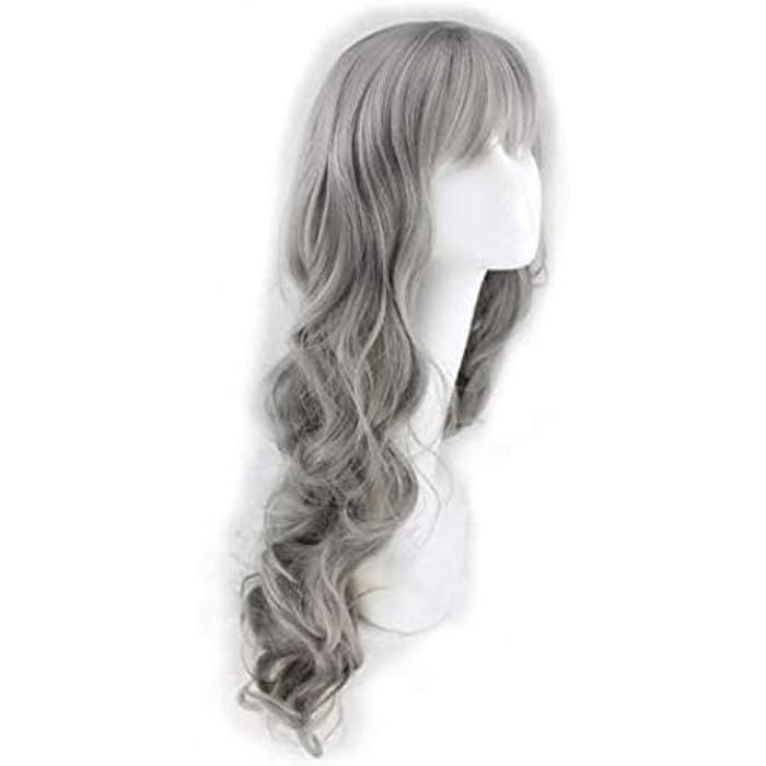 DILLARDS Fashion Long Curly Silver-Grey Lolita Celebrity Heat Resistant Cosplay Full Wig For Women - Image 2
